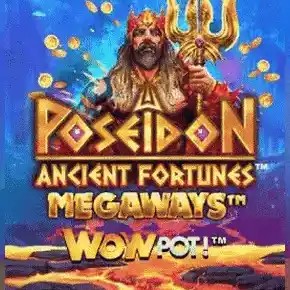 Megaways logo of Ancient Fortunes: Poseidon WowPot! MEGAWAYS from Triple Edge Studios at Wellington Casino