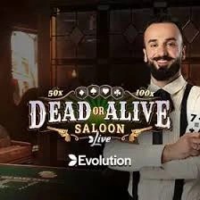 Official Live Dealer logo: Dead or Alive: Saloon by Evolution at Wellington Casino