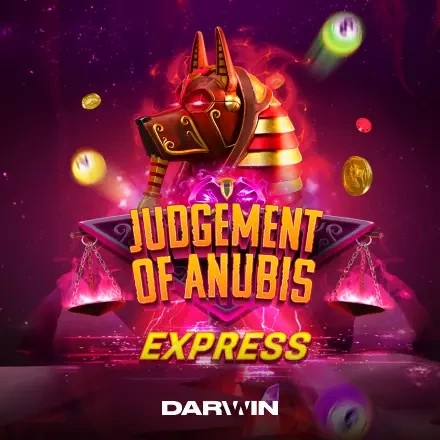Official Lottery logo: Judgement of Anubis Express by Darwin Gaming at Wellington Casino