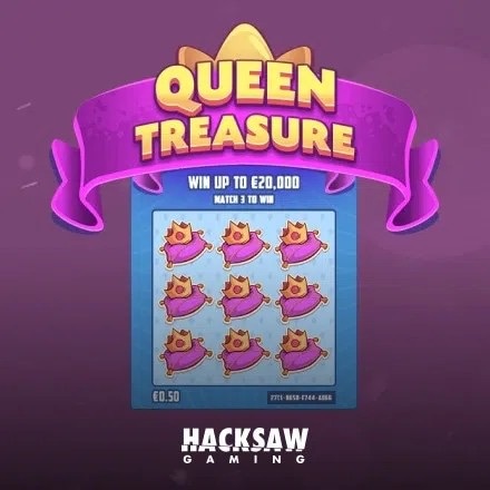 Queen Treasure logo by Hacksaw Gaming at Wellington Casino